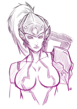 xmasterdelux:    Widowmaker - Overwatch - Drawing   https://www.facebook.com/deluxdrawings/