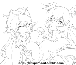 tahuprimeart:  Nearly finished sketch lines for an Etotama double