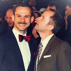       Dominic Monaghan and Billy Boyd at The Hobbit premiere