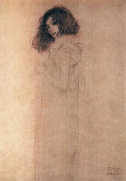 paintdeath: Gustav Klimt - Portrait of a Young Woman