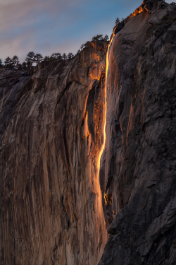 wonderous-world:  In Yosemite National Park, United States, Horsetail