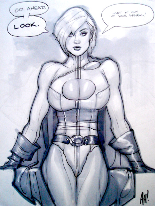 geekearth:  Adam Hughes - Power Girl Sketches