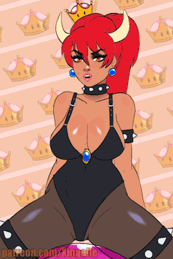 BowsetteNew try with animation - Bowsette on exercise ball 