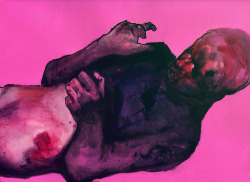 laesquinalatina:  Geric Alonzo / Burn in pink Mixed media on