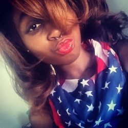 LilMzBubblezz sporting red white and blue