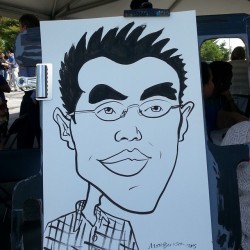 Caricature from a gig today. #caricaturist #mattbernson #caricatures