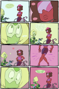 zottgrammes:  wrapping up the bicycle au! garnet rides a road