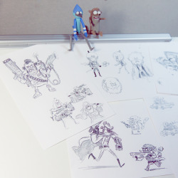 Concept drawings for Regular Show the Movie, premiering this