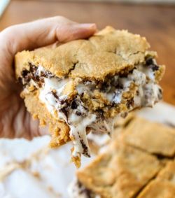 toomanynoms:  Peanut Butter S’mores Bar (recipe)Oh. Sweet.