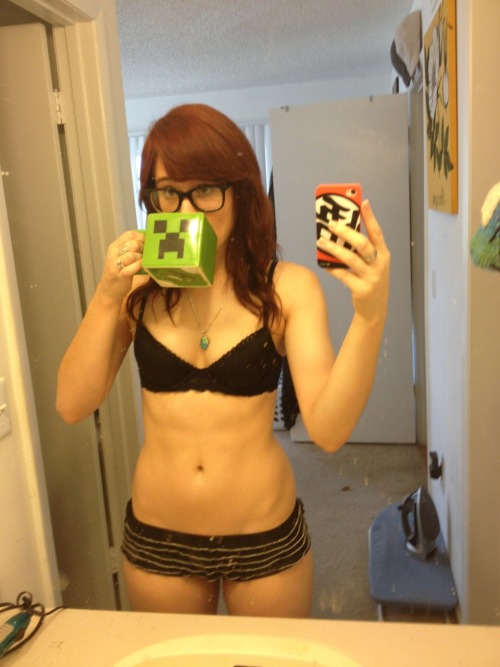 mistyalbright:  Good morning, my sexy nerds. Just enjoying my Creeper Cappuccino. ;) 