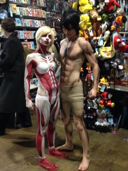 xeno-wing:  Awesome Attack on Titan cosplay at Anime North! These