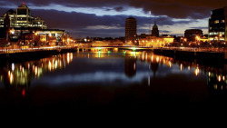 breakingbarriersofficial:  Dublin, Ireland (skyline night view)