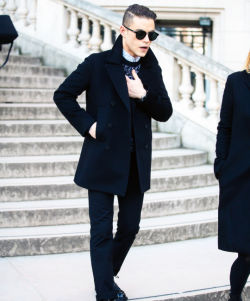 kit-harington:  Rami Malek at the Dior Homme show at Grand Palais