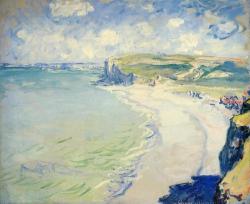 artist-monet:  The Beach at Pourville, 1882, Claude Monet