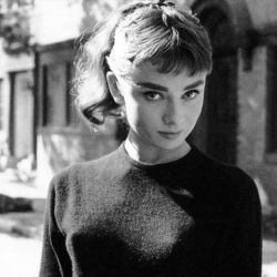 Audrey Hepburn photographed by Mark Shaw on the set of Sabrina,