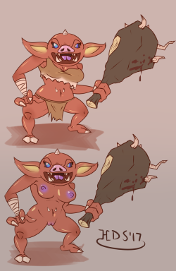 I thought a drawing female Bokoblin would be cute.Otherwise known