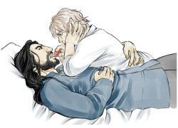 kaciart:  nanozombie answered: Bilbo tracing Thorin’s lips.