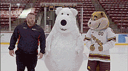 thenatsdorf:Bear mascot keeps falling in car commercial outtakes.