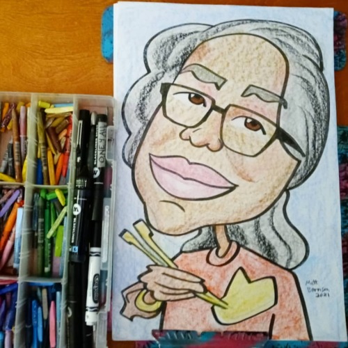 Caricature of grandma’s friend.  Most summers i do lots