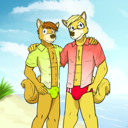Felix and Jeremy taking a Father’s Day beach trip to Rhapsody
