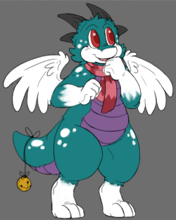 flat colors for dragon buddy  not sure about his scarf color,