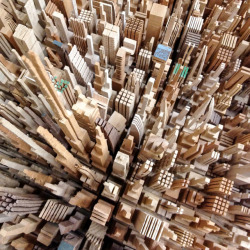 ryanpanos:  James McNabb’s Scrap Wood Cityscapes via Colossal