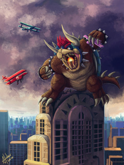 theawkwardgamer:  King Bowser Kong by Annick Huber (Society6)