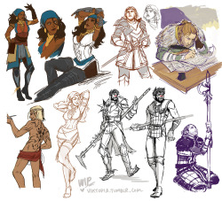 viktopia:  Assorted random sketches. + extra zev + dancing hawke(man