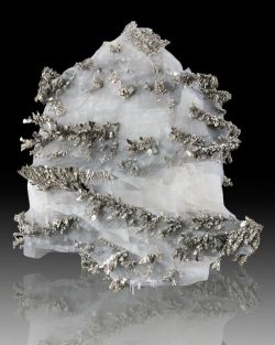 mineralists:  Shiny silver Dyscrasite crystals with Allergentum