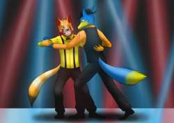 Commission pic for Jayden of him and his mate doing a tango dance~They’re