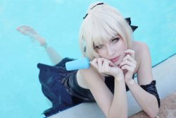 sexycosplaygirls2u:  cosplayfanatics:Swim Saber Alter III by