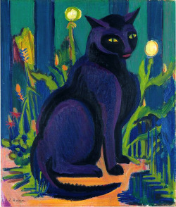 Ernst Ludwig Kirchner. Schwarzer Kater (Kater Bobby). 1924.