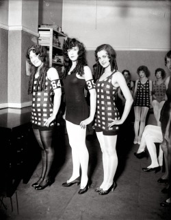 Margaret Knight, right, and two other girls participate in the