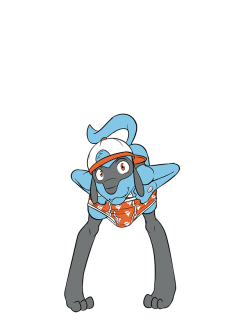 fuzebox:Baggy clothed riolu ain’t clothed anymore Eeeeecute~!