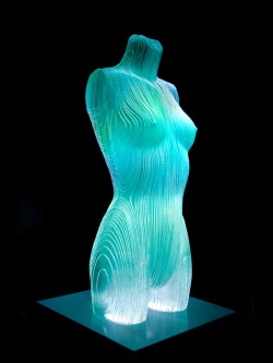 asylum-art:  Glass Sculptures by Ben Young Hand drawn and hand