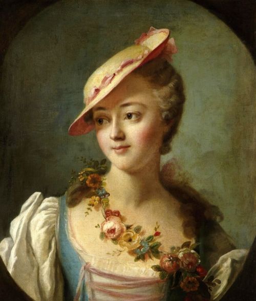 womeninarthistory:  Portrait of a Woman, said to Be the Marquise de Pompadour, Carle Van LooÂ 