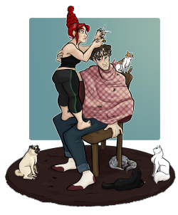 artkat:  A commission for @rglsmggt! The result of this haircut,