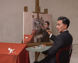 Yasumasa Morimura, Self-Portraits through Art History. Magritte