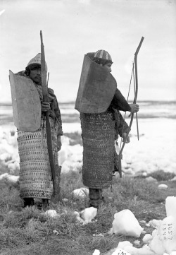 zolotoivek:  Koryak men dressed in traditional armor with bows