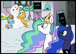 fisherpon:  MLP: Wanna build a snow man? (Commissioned) by tan575