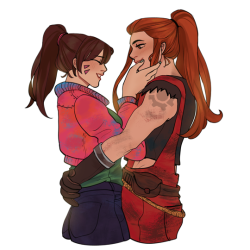 bees-free:  A very adorable Hana x Brigitte commissioned by @ziegler-mercys