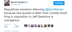 berniesrevolution:  Bernie Sanders and other Dem senators read