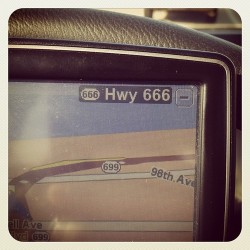 On the highway to hell…. #666 #hwy #gps #hell