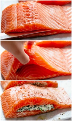 explore4release:  foodffs:  creamy spinach stuffed salmon in