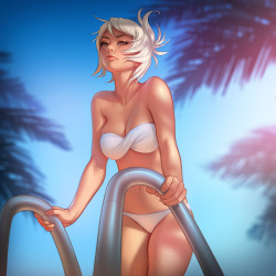 tsuaii:  Pool Party Riven from League of Legends! Farewell, summer—it