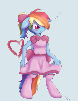 theponyartcollection:  Rainbow Dash dresses in style by *Alasou