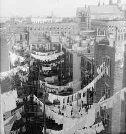 Monday washing, tenement yard, NYC, ca. 1900