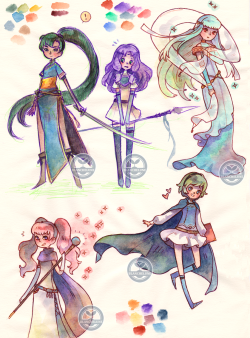 blanchelune:  FE7 ladies!~ sometimes i color my sketches and