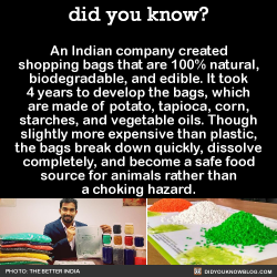 did-you-kno: An Indian company created shopping bags that are