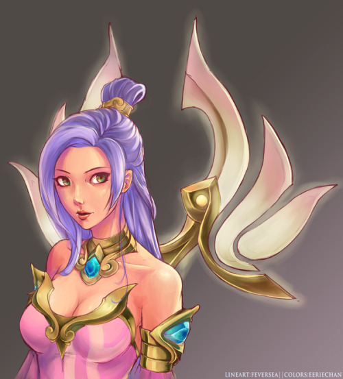 himerieart:  Order of the Lotus Irelia|| Color commission  Lineart by feversea  